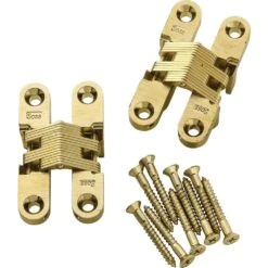 Concealed Soss Hinges-Satin Brass Finish -Carpentry Shop 26526 02 1000