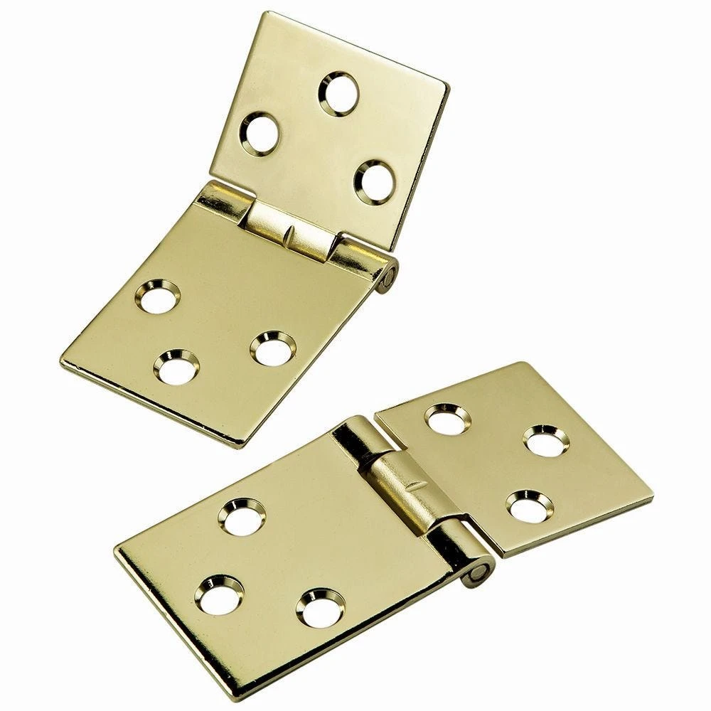 Brass-Plated Drop Leaf Hinges For Shaped Edges 4 Brass-Plated Drop Leaf Hinges For Shaped Edges - Image 2