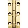 Polished Brass Narrow Fixed Pin Hinge 2" L X 7/8" W