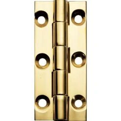 Polished Brass Narrow Fixed Pin Hinge 2" L X 7/8" W