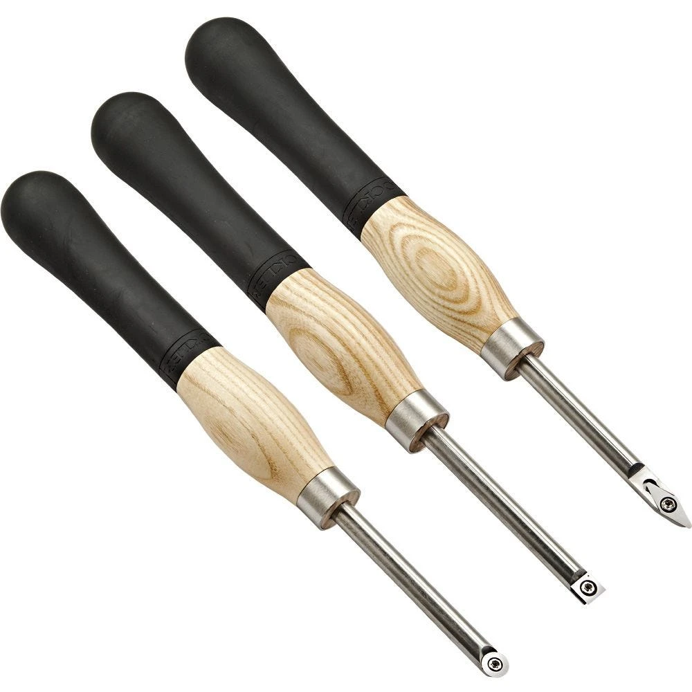 Mini Ergonomic Carbide Turning Tools, 3-Piece Set 3 Mini Ergonomic Carbide Turning Tools, 3-Piece Set