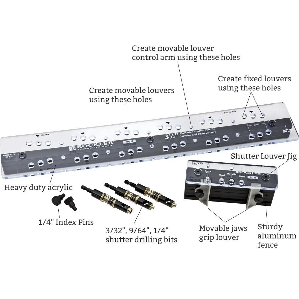 3-1/2'' Fixed/Movable Louver Shutter Jig And Hardware 7 3-1/2'' Fixed/Movable Louver Shutter Jig And Hardware - Image 5