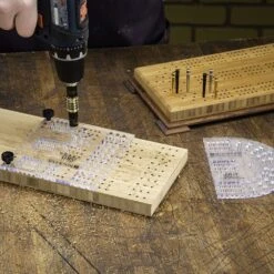 Small Cribbage Board Templates, 3-Player, Curved Track