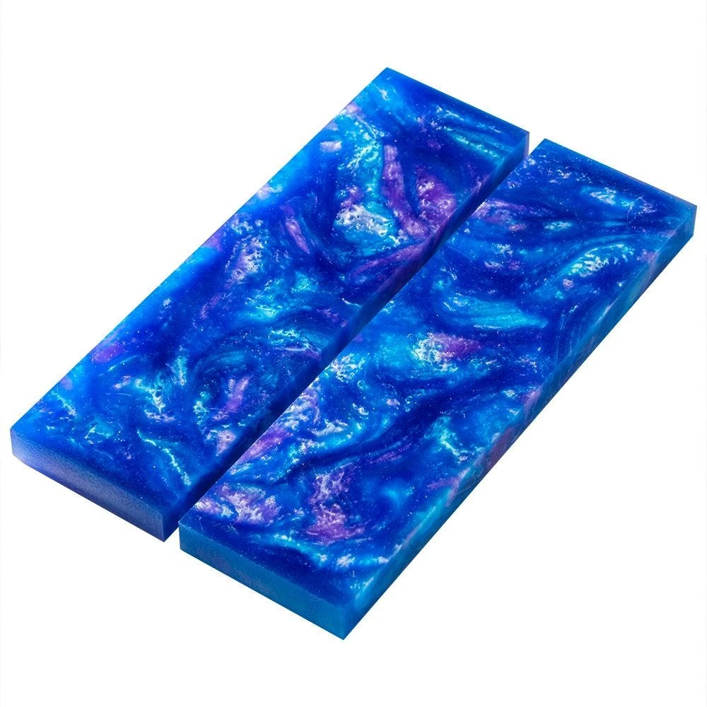 Sky Blue/Lavender Resin Knife Scales 3 Sky Blue/Lavender Resin Knife Scales - Image 2