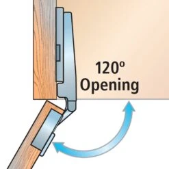 Blum® 120° Clip Top Frameless Overlay Snap Close Hinges - Snap Closing Hinge -Carpentry Shop 55793 04 1000