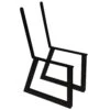 Welded Steel Bench/Chair Leg Set With Backrest, Black Powder Coat