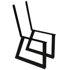 Welded Steel Bench/Chair Leg Set With Backrest, Black Powder Coat