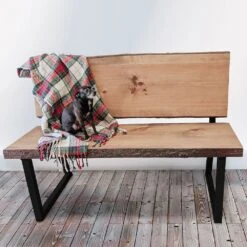 Welded Steel Bench/Chair Leg Set With Backrest, Black Powder Coat -Carpentry Shop 60813 02 1000