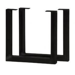 U-ShapedWelded Steel Table Leg Set, Black