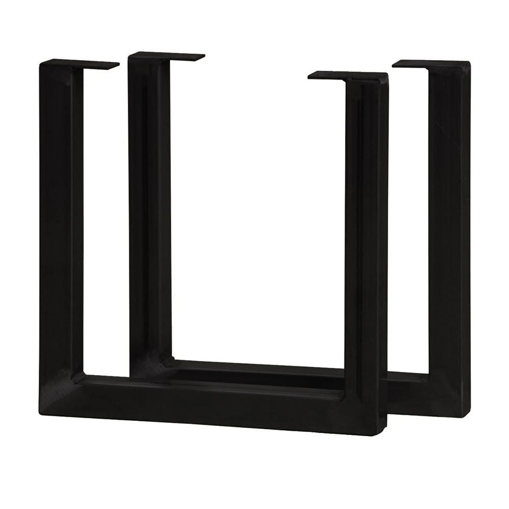 U-ShapedWelded Steel Table Leg Set, Black 3 U-ShapedWelded Steel Table Leg Set, Black