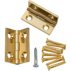 Brusso Solid Brass Small Box Stop Hinges -Carpentry Shop 62125 01 1000