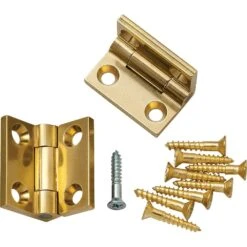 Brusso Solid Brass Small Box Stop Hinges
