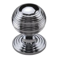 Reeded Cabinet Knob On Rose