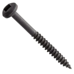 Centerline #6 X 1-1/2'' Pan Head Square Drive Pocket Hole Screws, Fine Thread, Black, 200-Pack