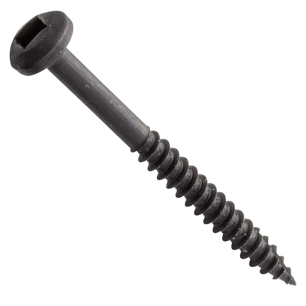 Centerline #6 X 1-1/2'' Pan Head Square Drive Pocket Hole Screws, Fine Thread, Black, 200-Pack 3 Centerline #6 X 1-1/2'' Pan Head Square Drive Pocket Hole Screws, Fine Thread, Black, 200-Pack