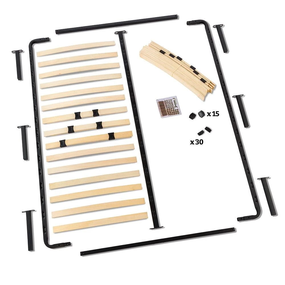 Queen-Size Platform Bed Frame With Wooden Slats 4 Queen-Size Platform Bed Frame With Wooden Slats - Image 2