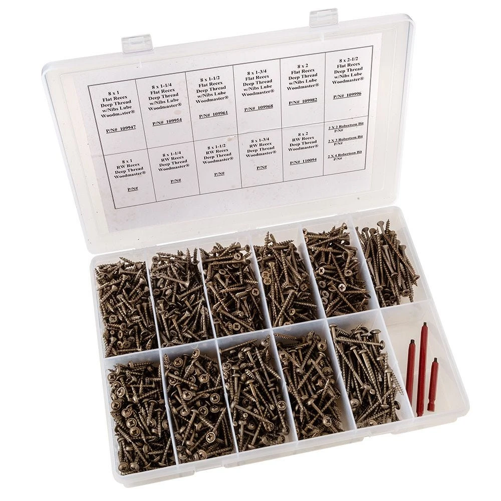 Rockler Centerline 791-Piece Square X Wood Screw Assortment 3 Rockler Centerline 791-Piece Square X Wood Screw Assortment