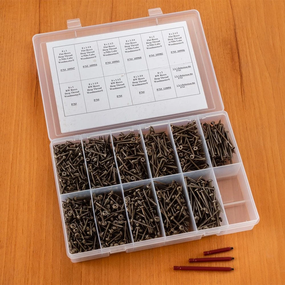 Rockler Centerline 791-Piece Square X Wood Screw Assortment 4 Rockler Centerline 791-Piece Square X Wood Screw Assortment - Image 2