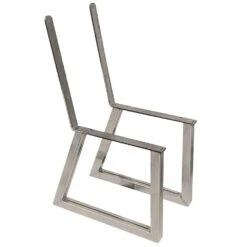 Welded Steel Bench/Chair Leg Set With Backrest, Unfinished