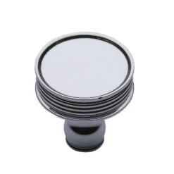 1-1/4''Lisbon Ridged Cabinet Knob, Polished Chrome