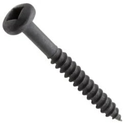 Centerline #6 X 1-1/4'' Pan Head Square Drive Pocket Hole Screws, Fine Thread, Black, 200-Pack