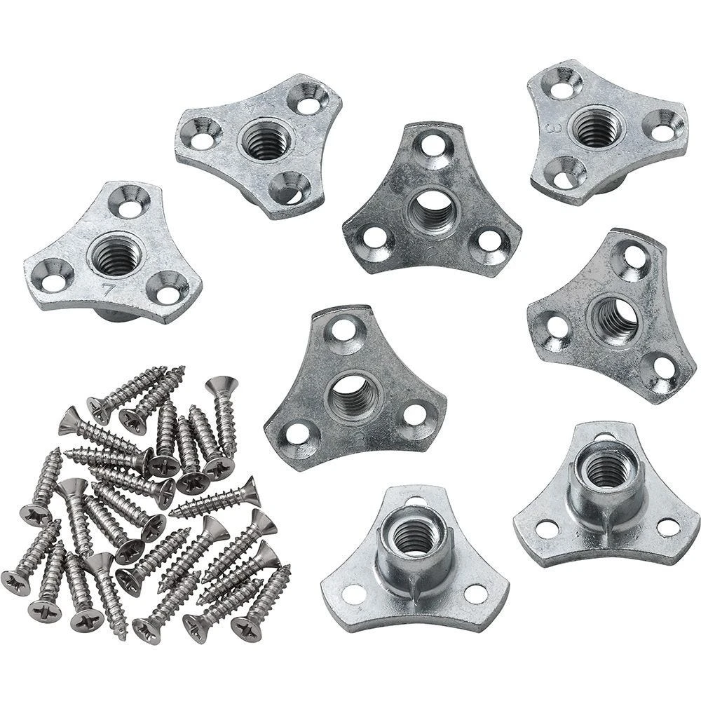 Screw-On Tee Nuts, 5/16" X 18 TPI, 8 Pack 3 Screw-On Tee Nuts, 5/16" X 18 TPI, 8 Pack
