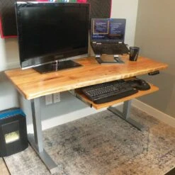 Element Single-Motor Adjustable Height Sit/Stand Desk, Gray -Carpentry Shop 69777 04 1000