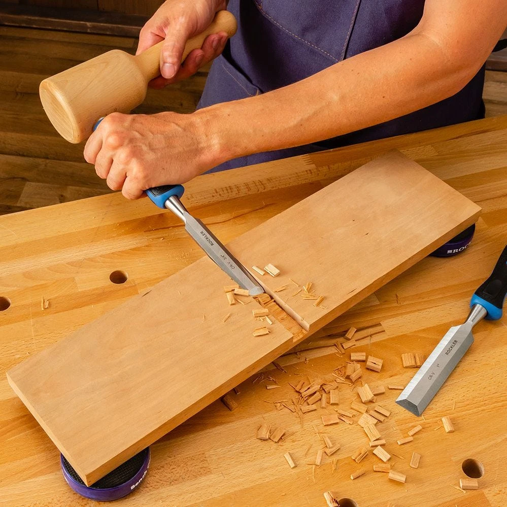 Rockler 5-Piece Through-Tang Chisel Set Plus Honing Guide And Stone 6 Rockler 5-Piece Through-Tang Chisel Set Plus Honing Guide And Stone - Image 4