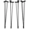 28'' I-Semble 3-Rod Hairpin Table Legs W/Adjustable Feet, 4-Pack, Black -Carpentry Shop 87620 01 1000