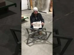 15-1/2''H Rhombus Welded Steel Coffee Table Base, Unfinished